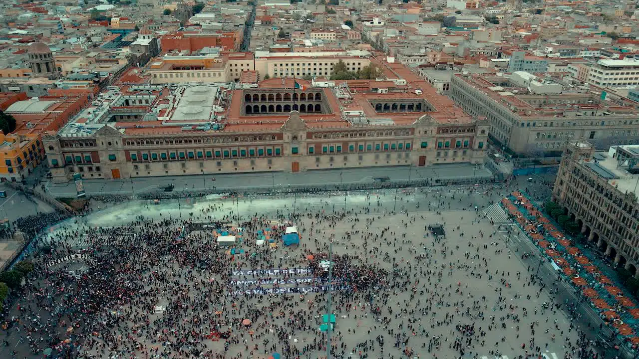 Midday view of the Womans march in Mexico city