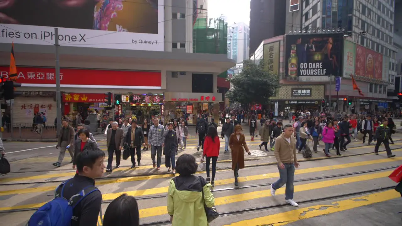 Crowd Crossing the Road in Slow Motion