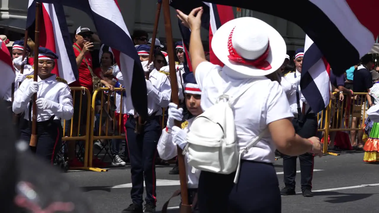 Flag Bearers During Costa Rican Independence Day Parade