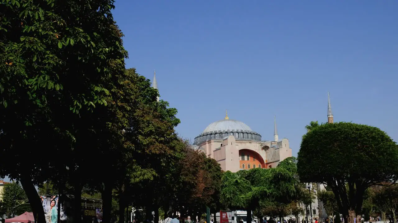 Wide Shot of Hagia Sophia Mosque In Istanbul