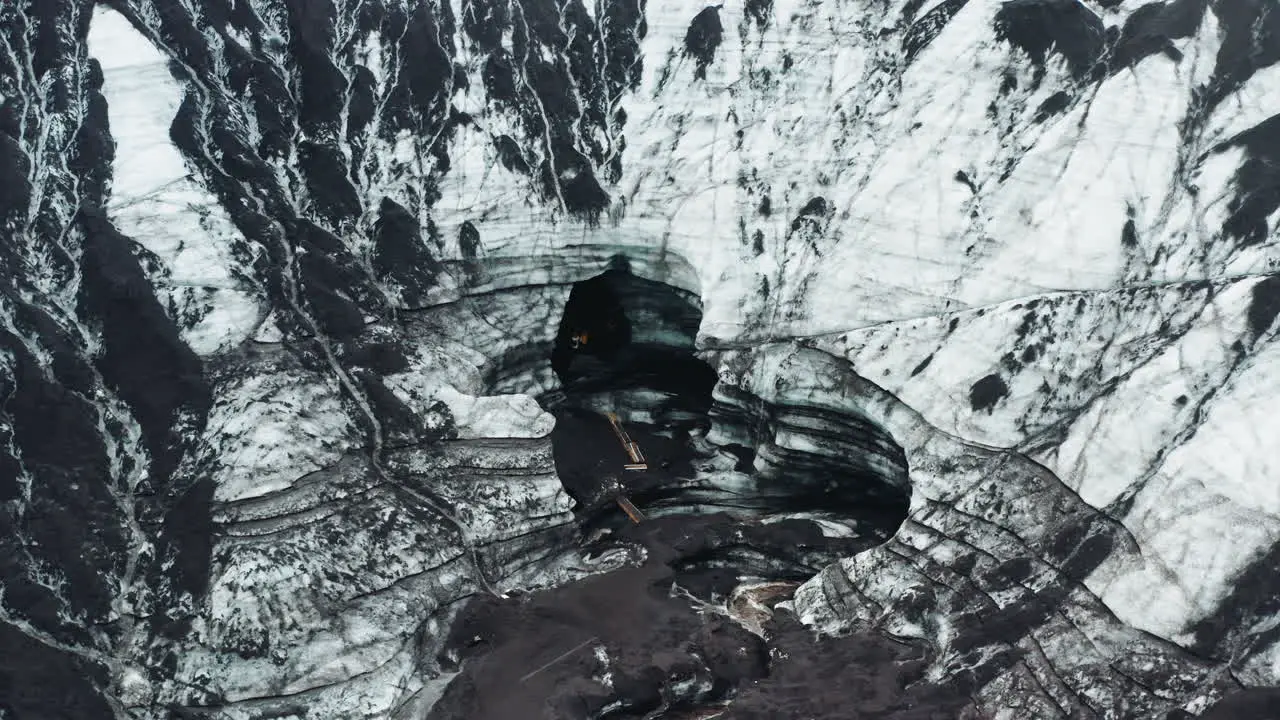 Aerial Drone Shot of mýrdalsjökull glacier in South Iceland