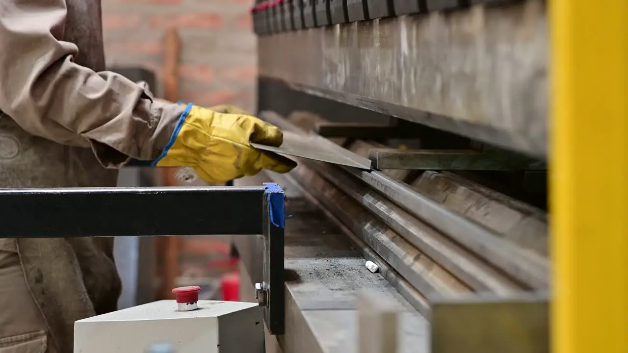 metal bending machine workinfg at the factory