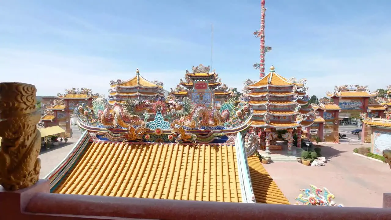 Colorful Chinese Temple Exterior Design Daylight