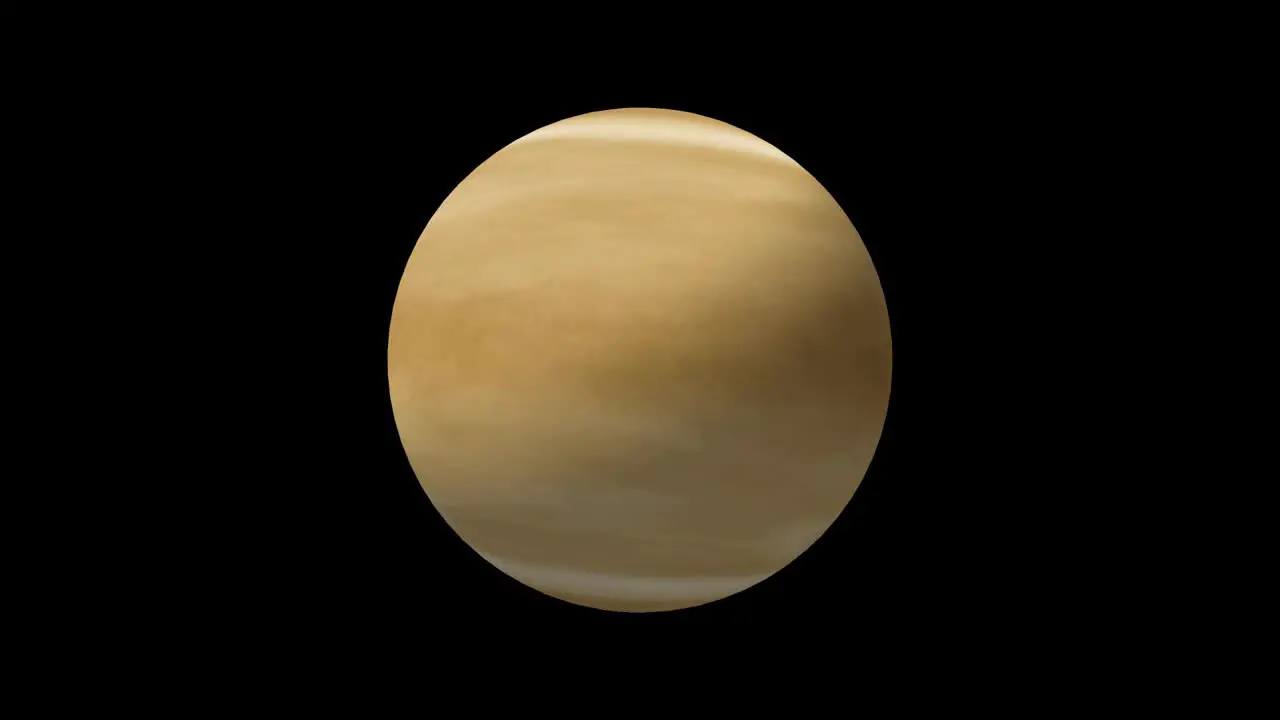 Beautiful planet of Venus animation on dark space