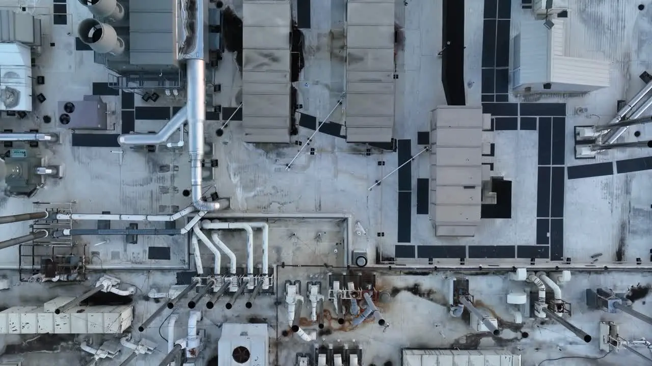 Ventilation and HVAC equipment appliances on roof of industrial building