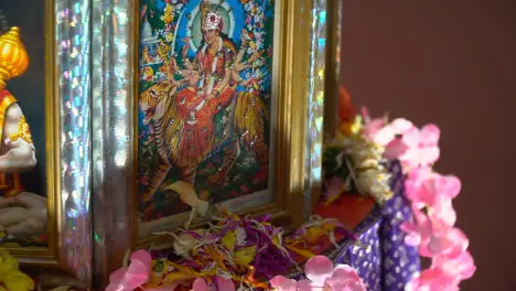 Turning Altar Showing Depictions Of Hindu Goddesses During Navratri Celebrations 1