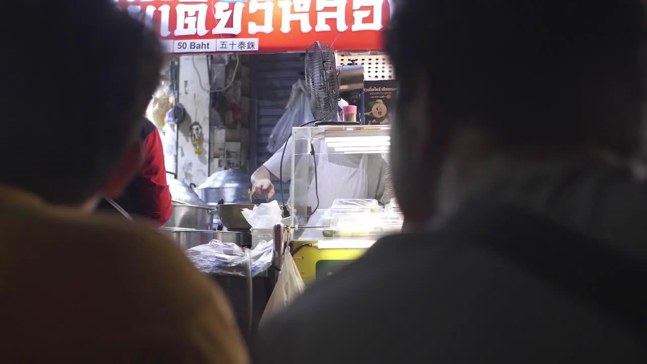 Crowded Food Stall in Bangkok