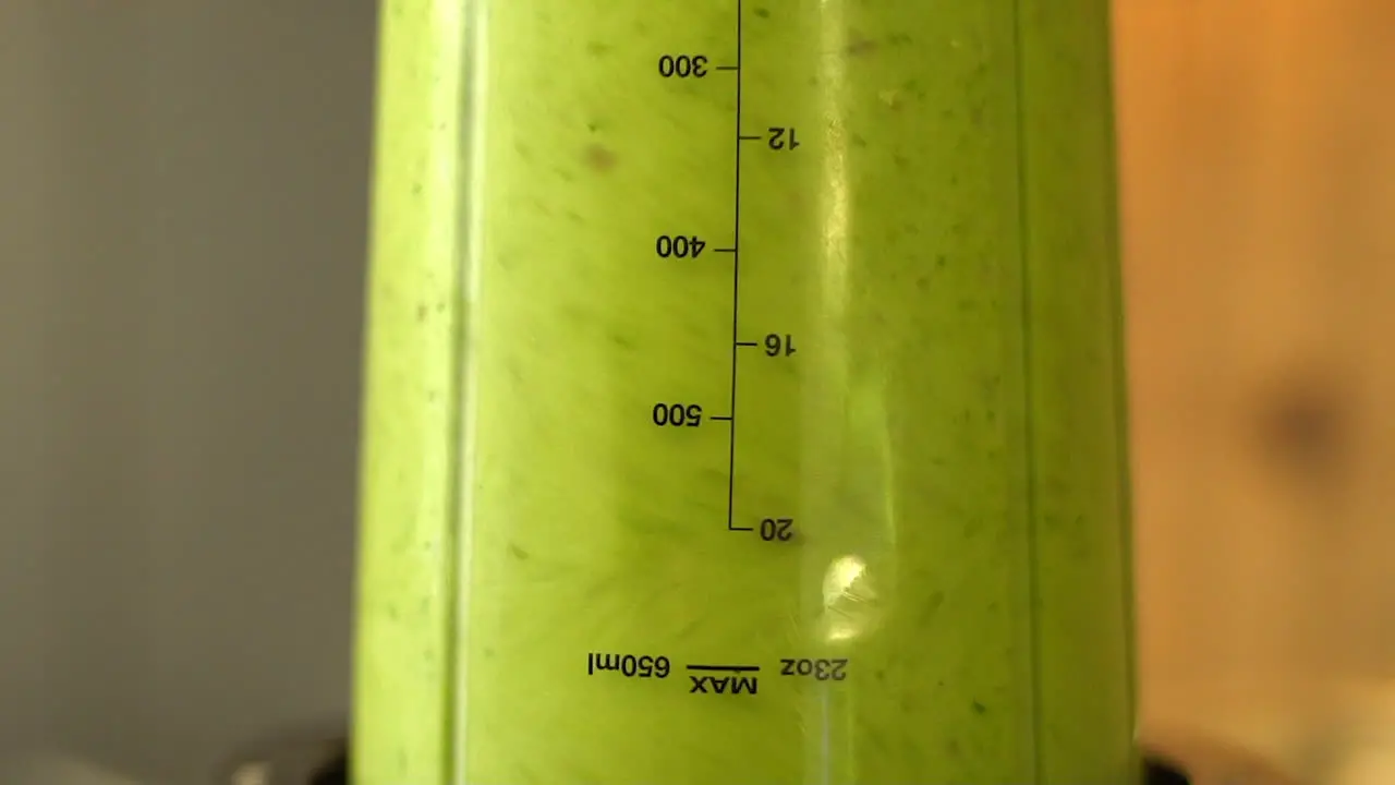 Extreme Close Up of a Green Smoothie Being Blended