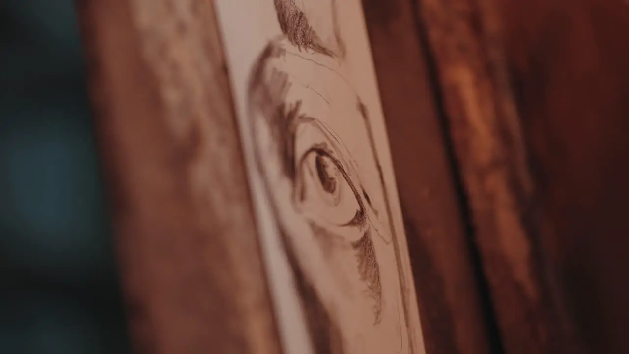 Detailed Eye Sketches Displayed in Artisan Workshop Setting