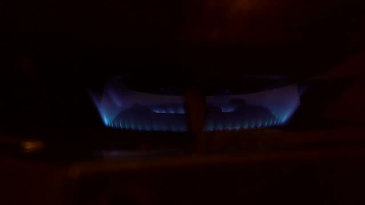 buring gas indian blue flame closeup