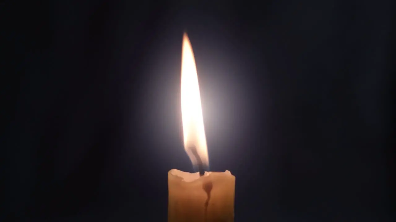 Simple candle flame flickering on dark background