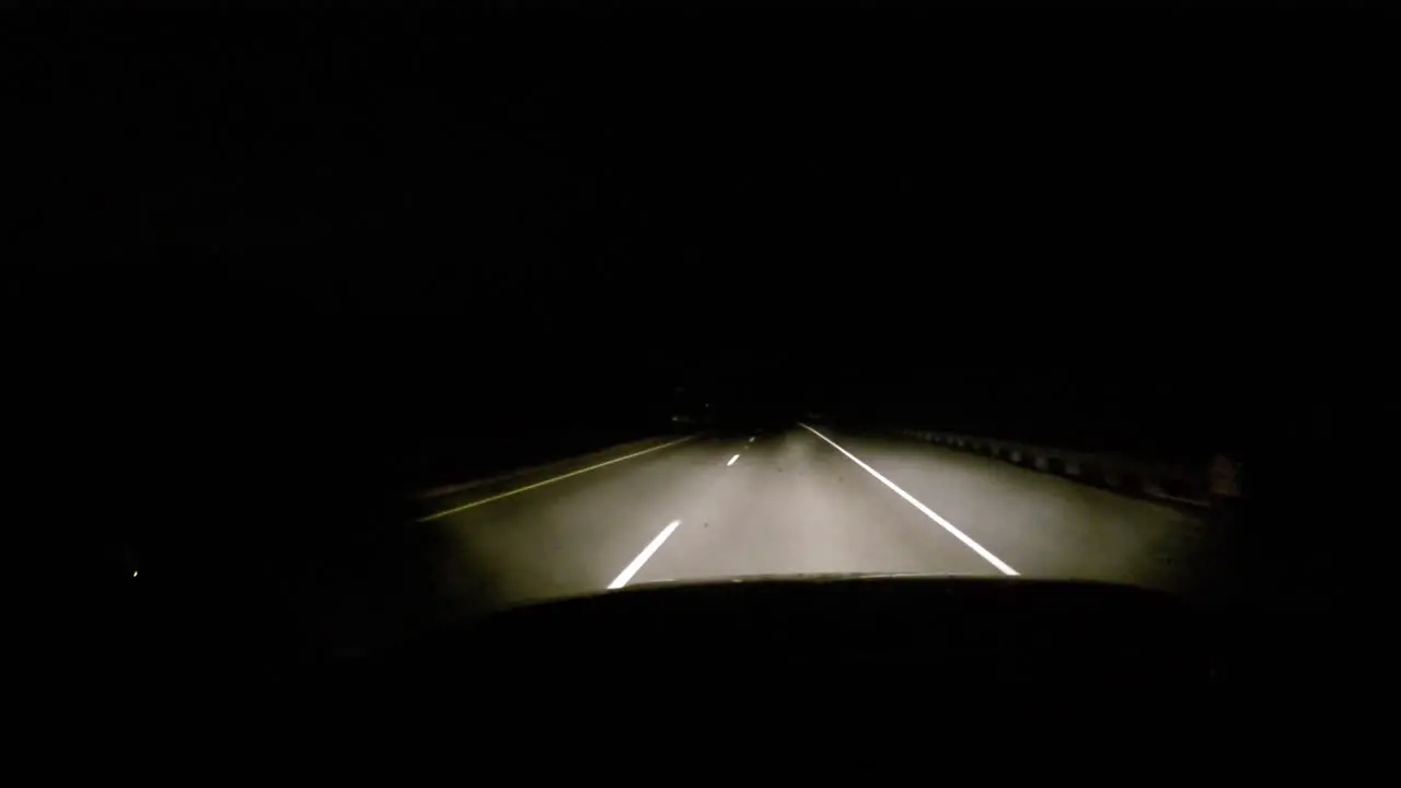 Driving down the Interstate at night