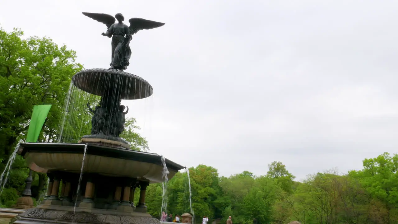 Angled shot of the Bethesda fountain at Central park New York