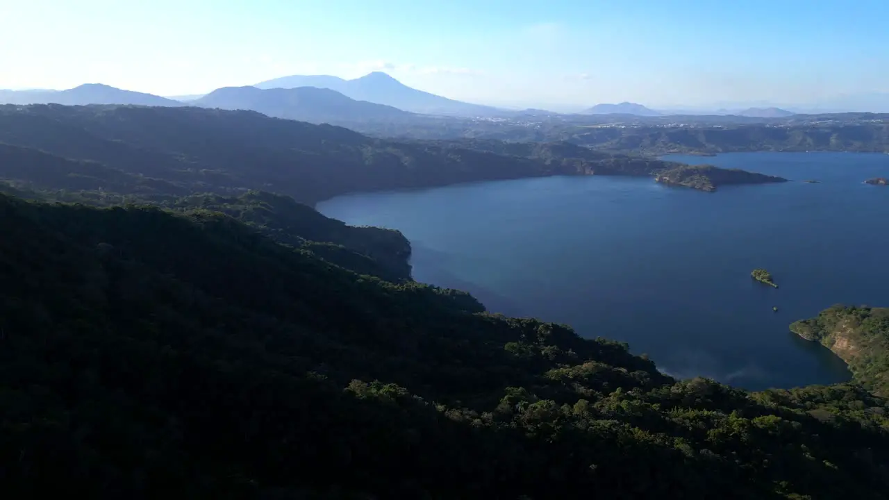 Aerial view lake Coatepeque in El Salvador