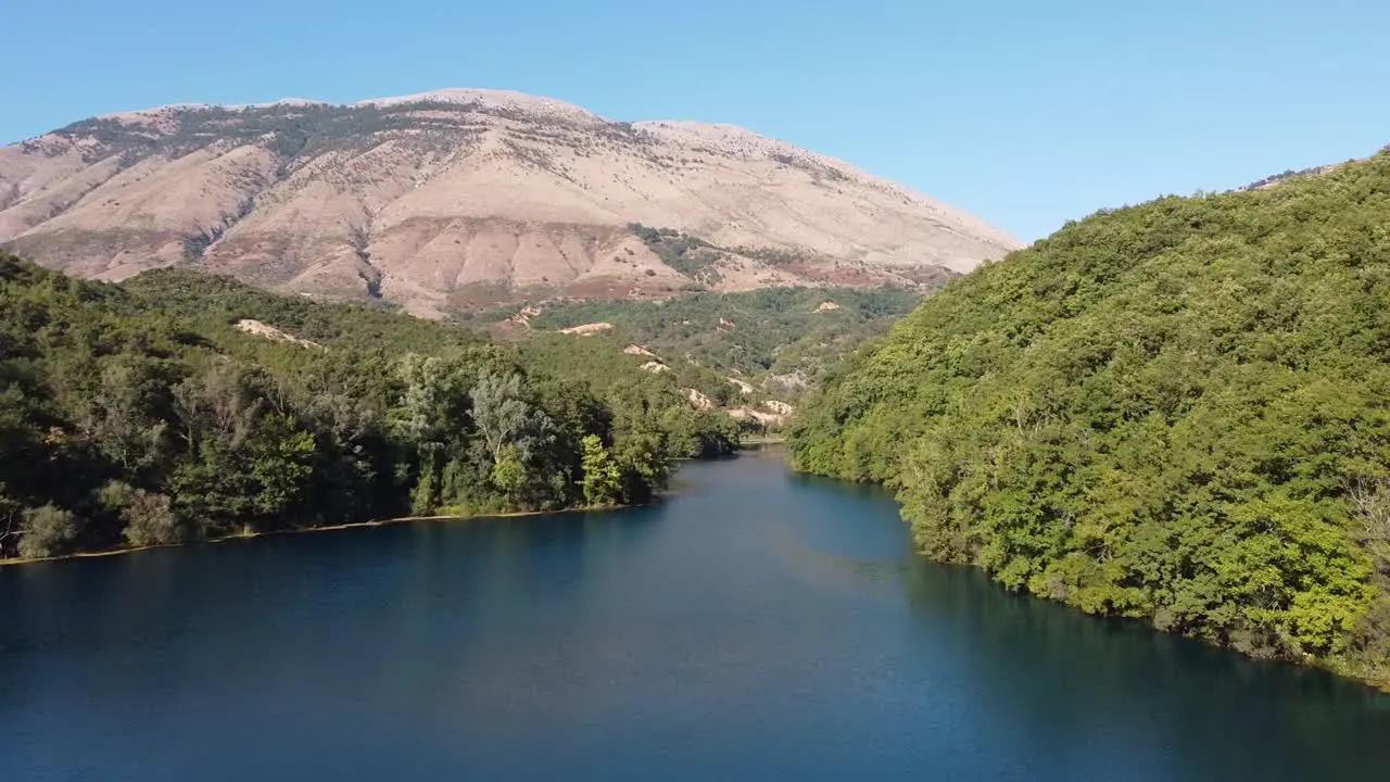 Blue Eye Lake  Albania Aerial during Summer Holiday