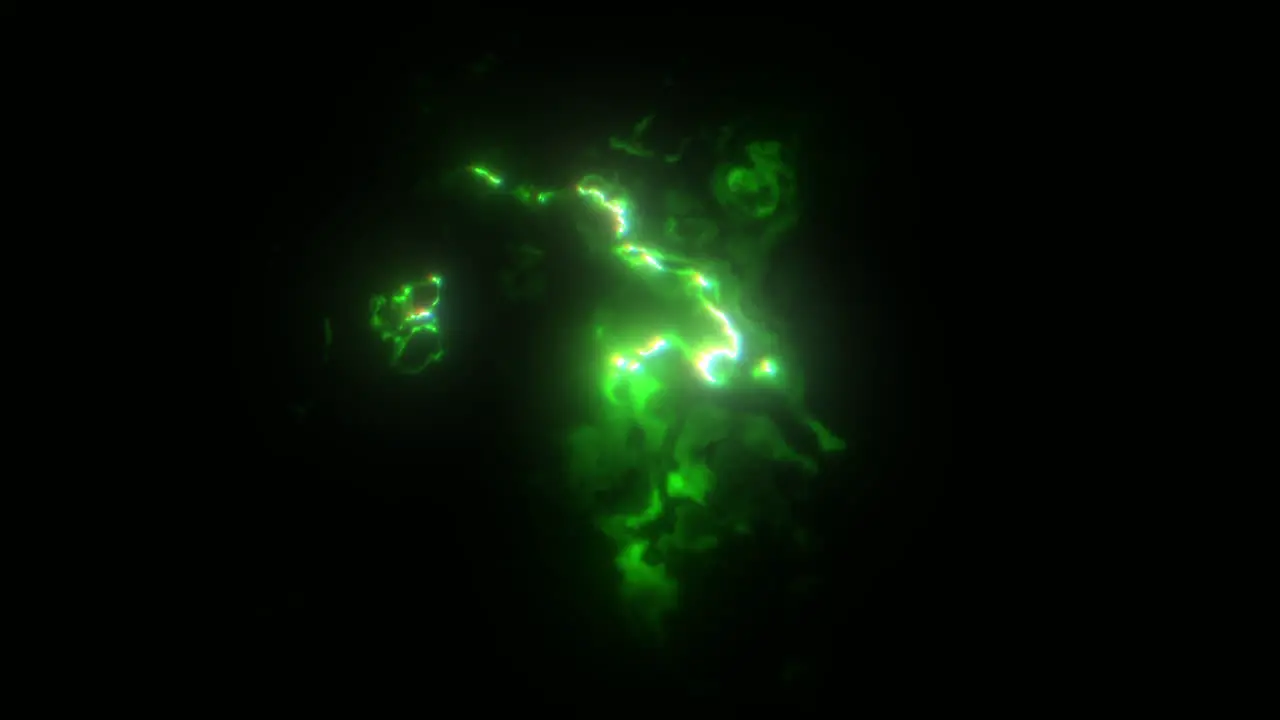 Green Abstract Fractal Electrical Cosmic Storm Animation Pro Res