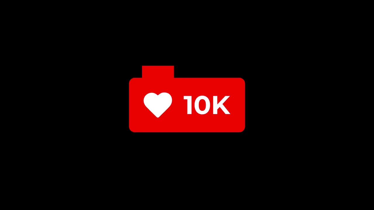 Like Icon Like or love Counting for Social Media 1-10K Likes on transparent background