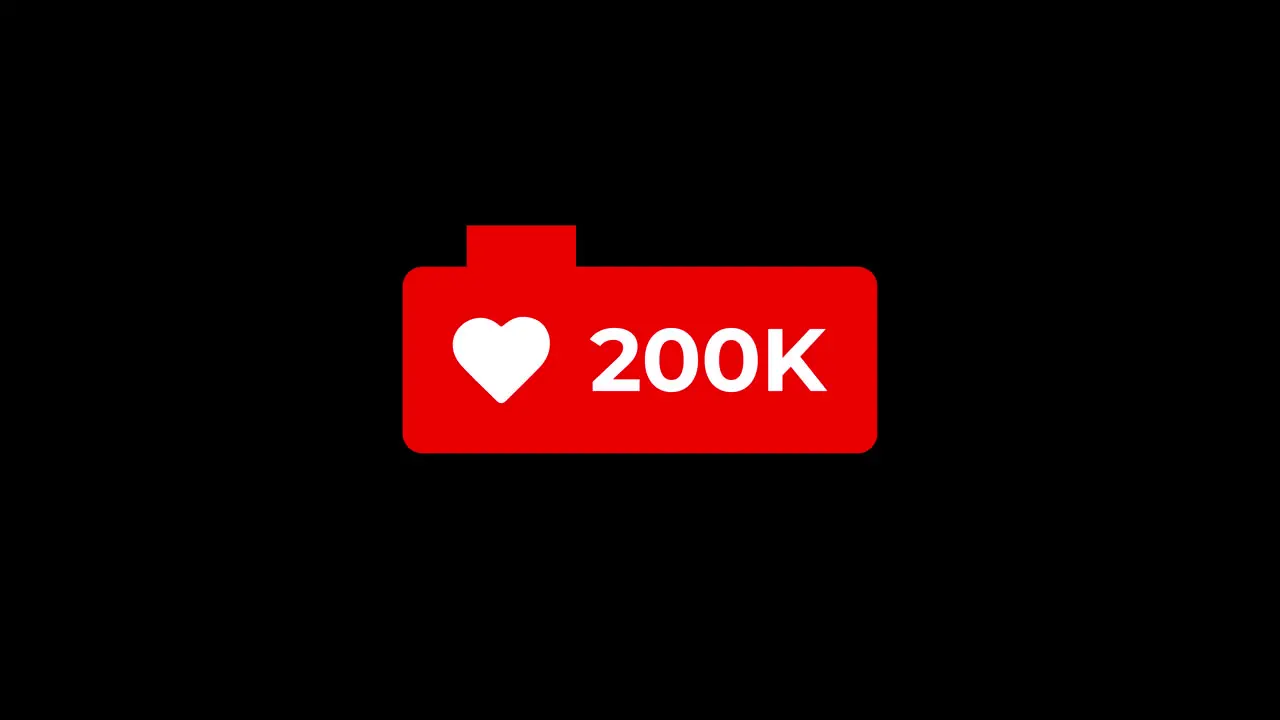 Like Icon Like or love Counting for Social Media 1-200K Likes on transparent background