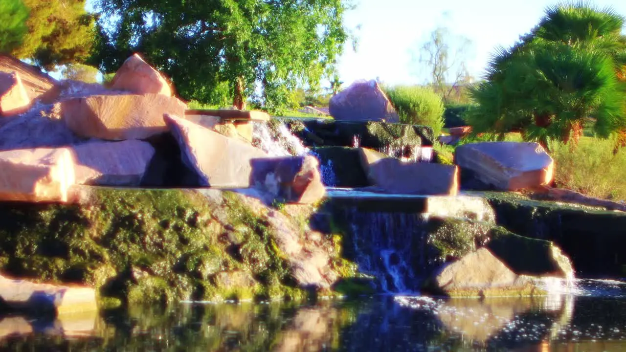 Slow motion waterfall in the Las Vegas suburbs