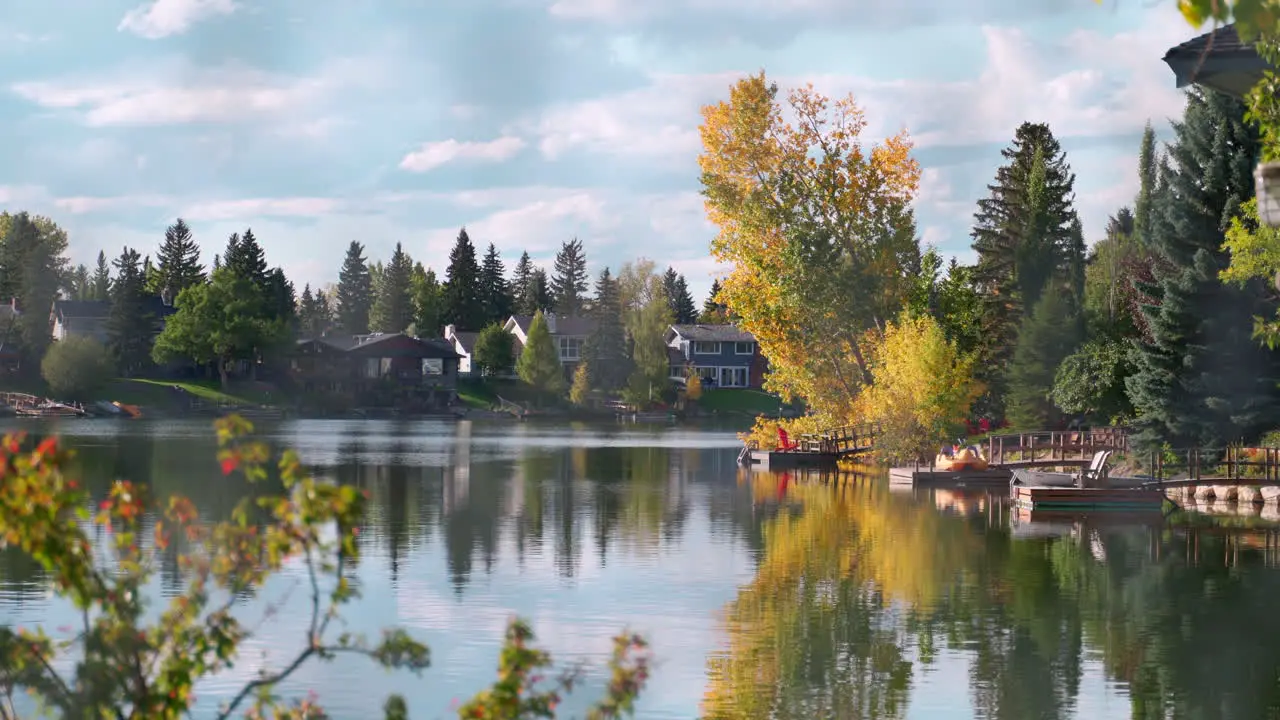 Calm lakeside view on a mild summer day in Canada