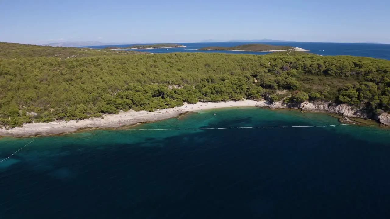 Beautiful footage from a drone of a natural beach and island