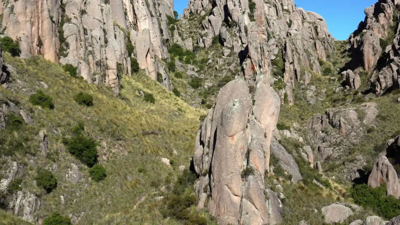 Vertical rock formations in Villa Elena San Luis Argentina