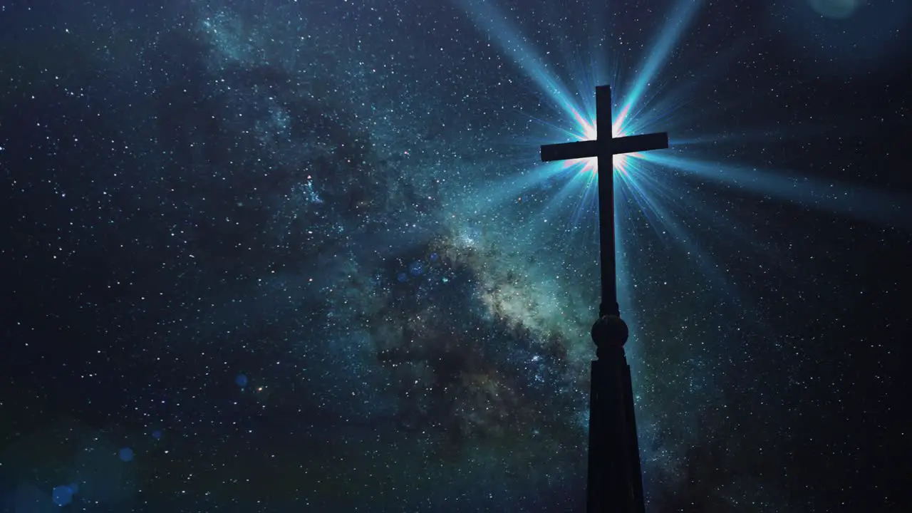 cross with milky way background