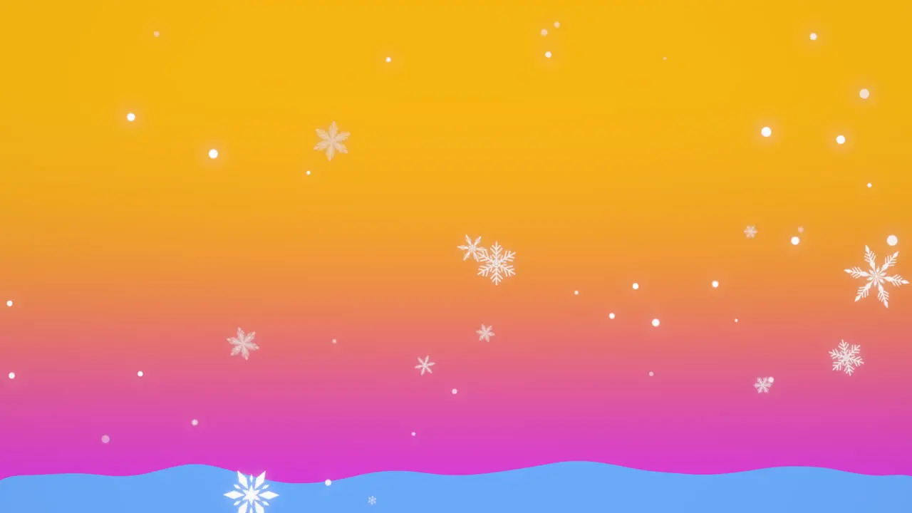 Majestic sunset delicate snowflakes dance in vibrant colors