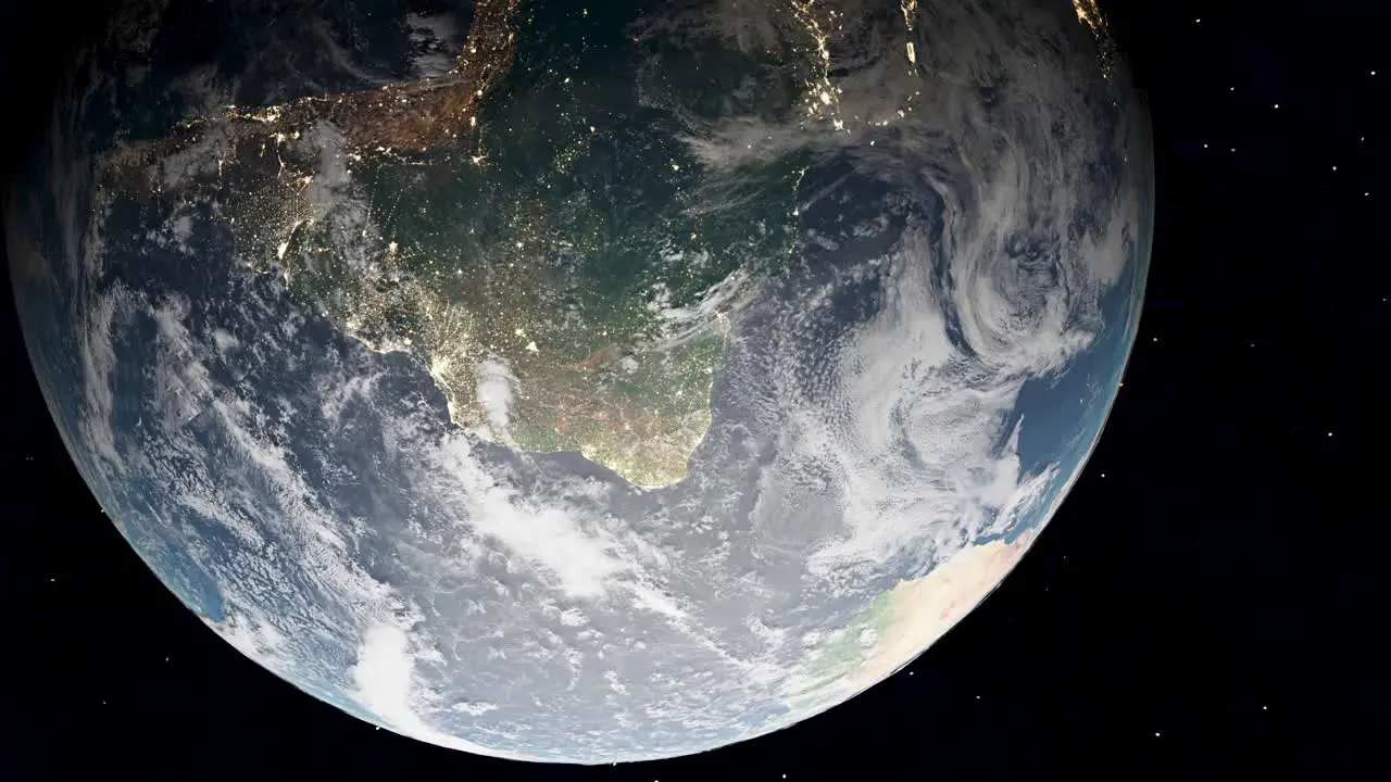 Clouds forming in atmosphere over Atlantic ocean in East coast of South America 3d render vertical