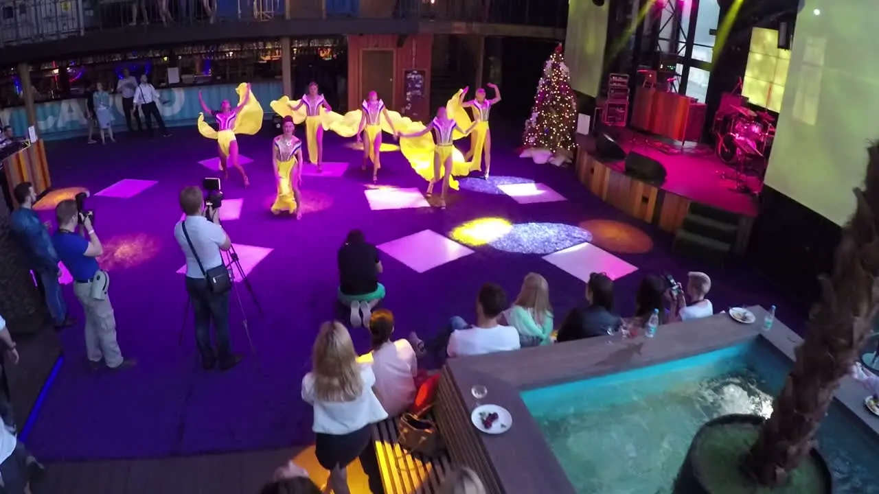 Entertainment show with dancing in Gipsy bar aerial view