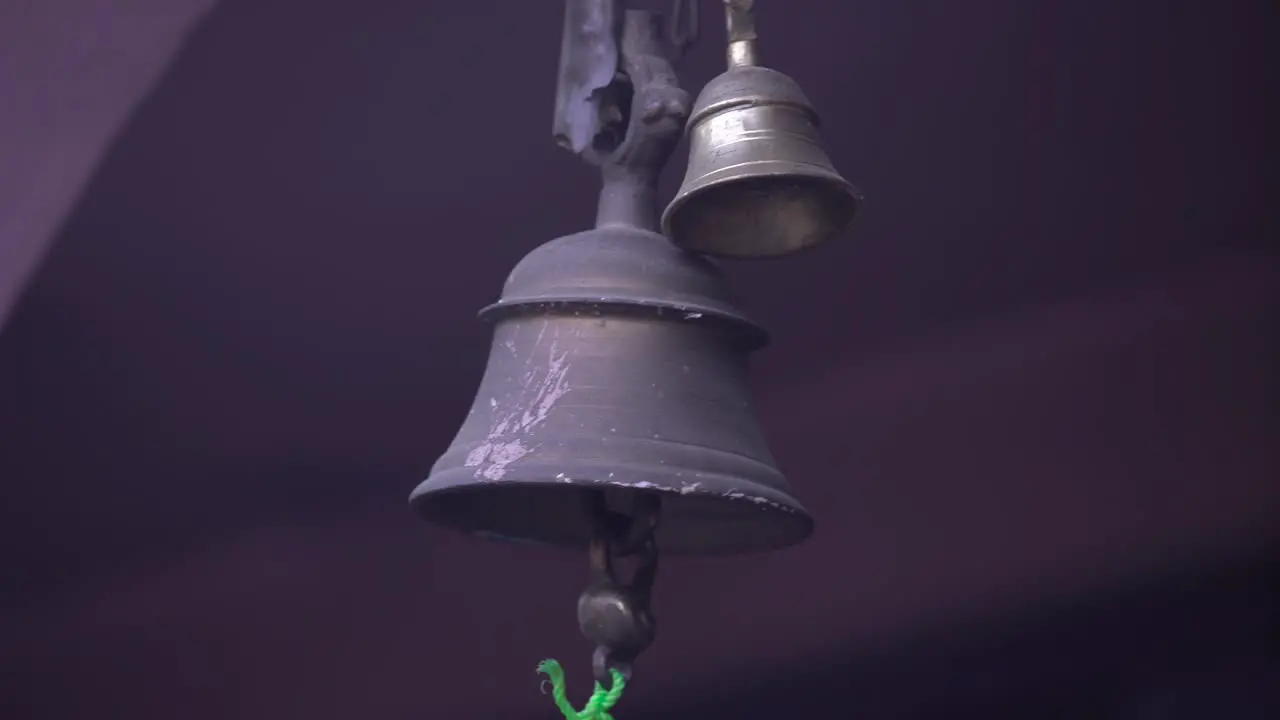 Bells are being rung in the temple