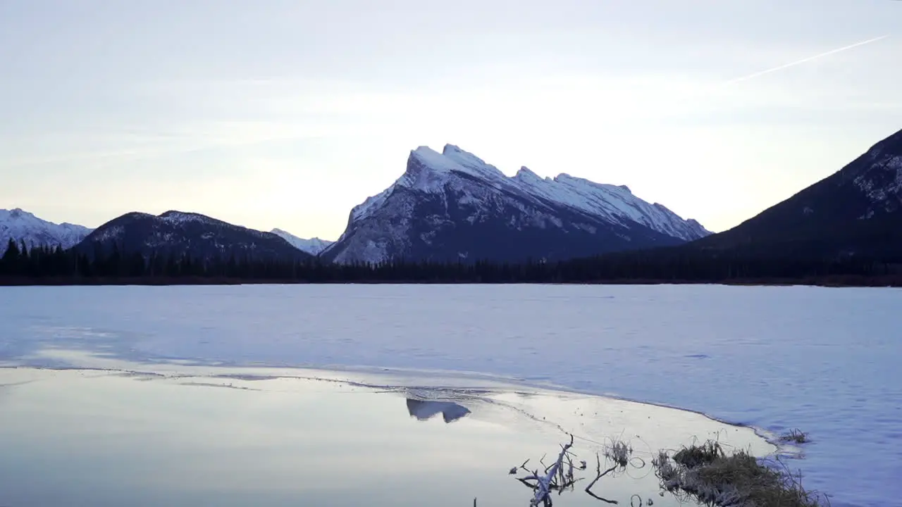 Calm winter morning in Banff National Park in Alberta Canada on a winter morning