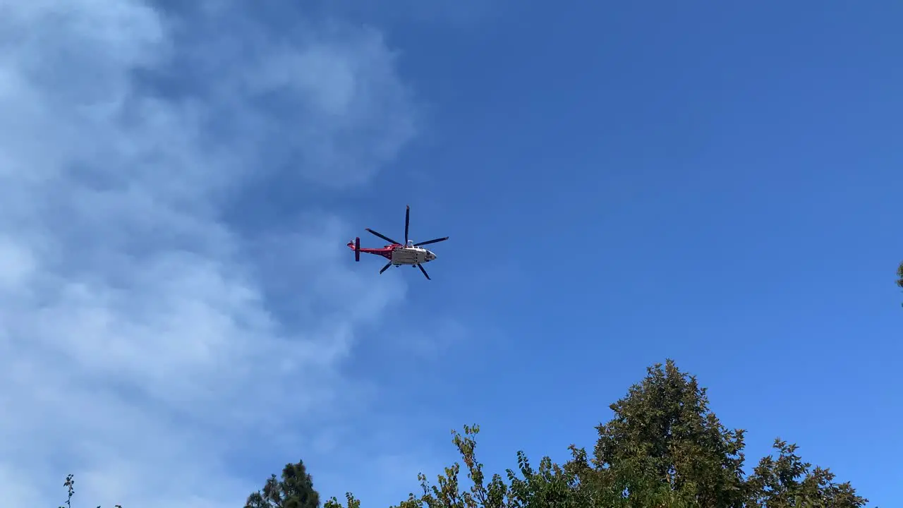 Water Dropping Fire Helicopter At Fire