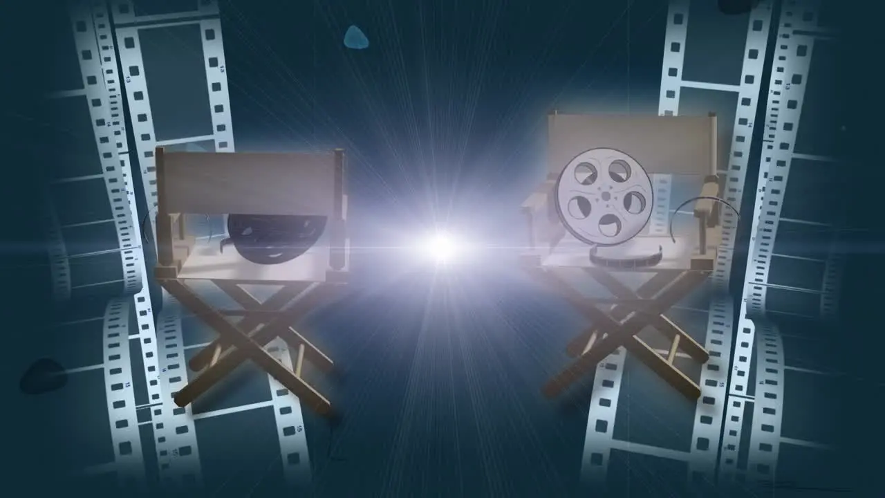 Rotating Film Director Chairs Background