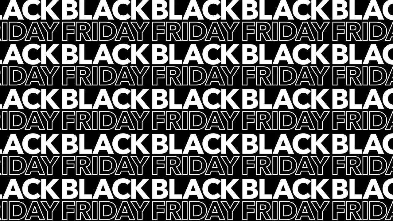 Black Friday animated text graphic full screen 4k