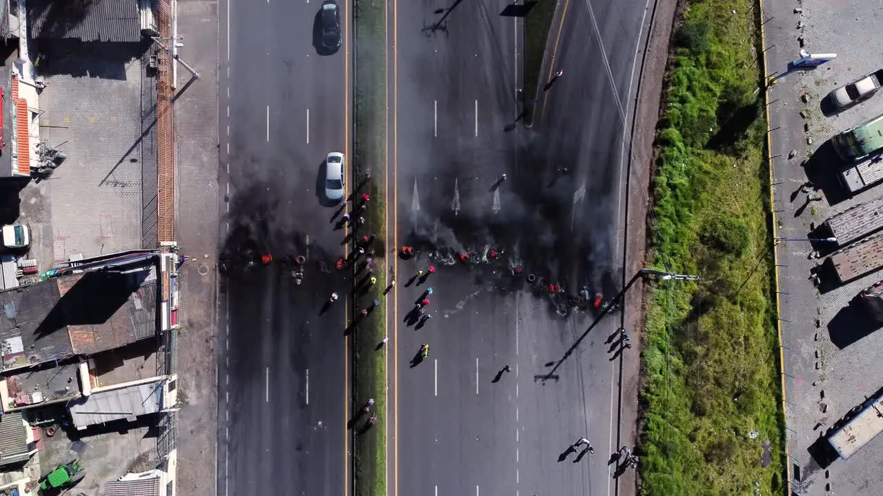 Protest on the Panamerican highway in Ecuador