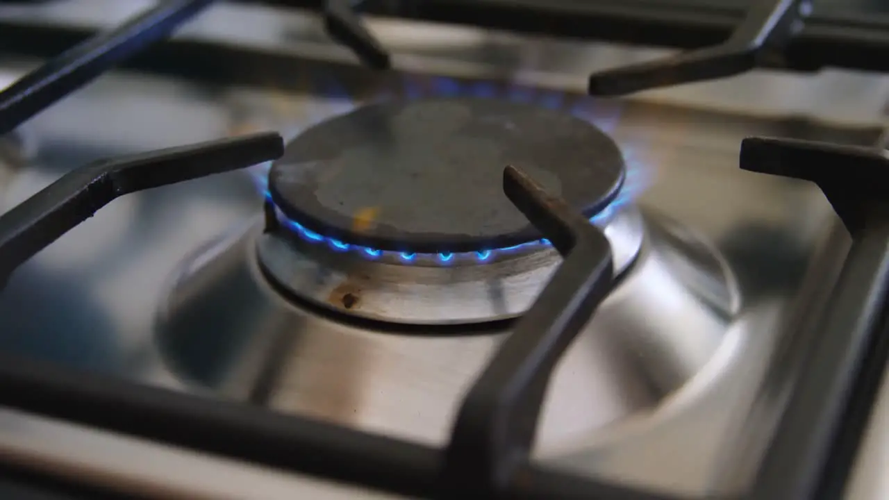 Gas stove hob in kitchen at home 4k