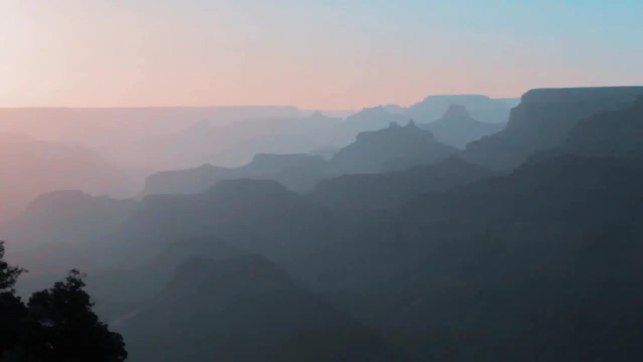 Sunset over the national park Grand Canyon in Arizona USA