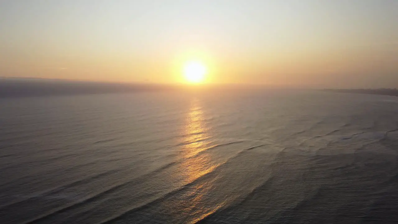 Drone video of a sunset in the ocean