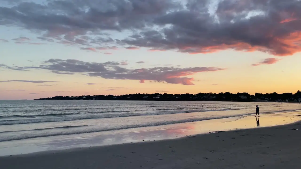 Sunset on a beach in Rhode Island-1