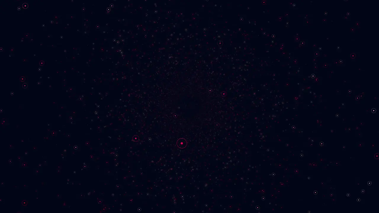 Red dots in circular pattern on black background