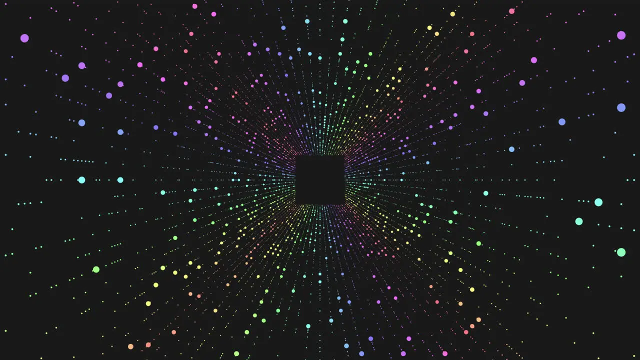 Monochrome spiral with colored dots in circular formation