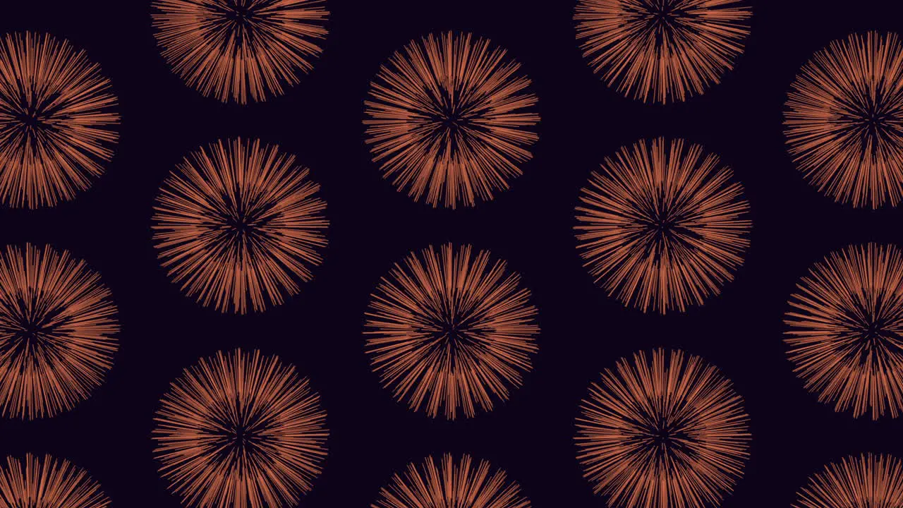 Symmetrical pattern of overlapping orange and black circles