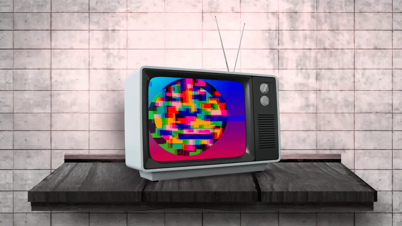 Old television and colorful static