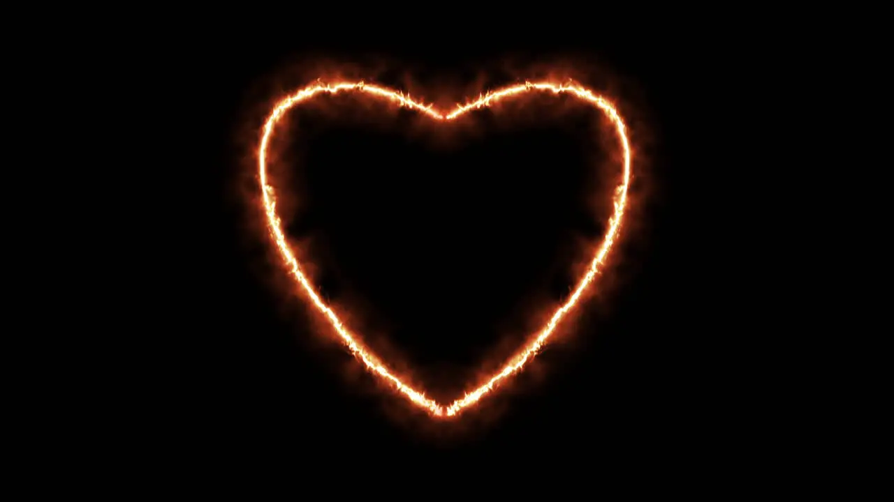 Burning heart and heart in neon light