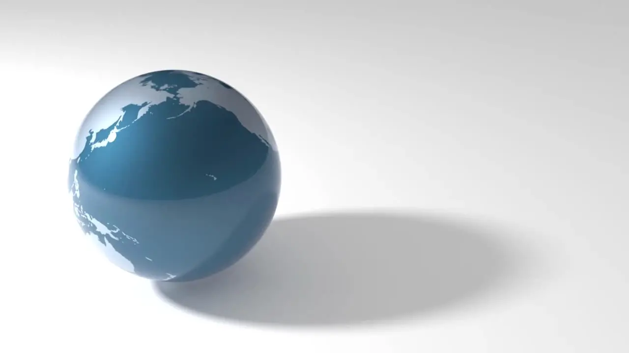 Blue Spinning Globe Against White Background After Effects