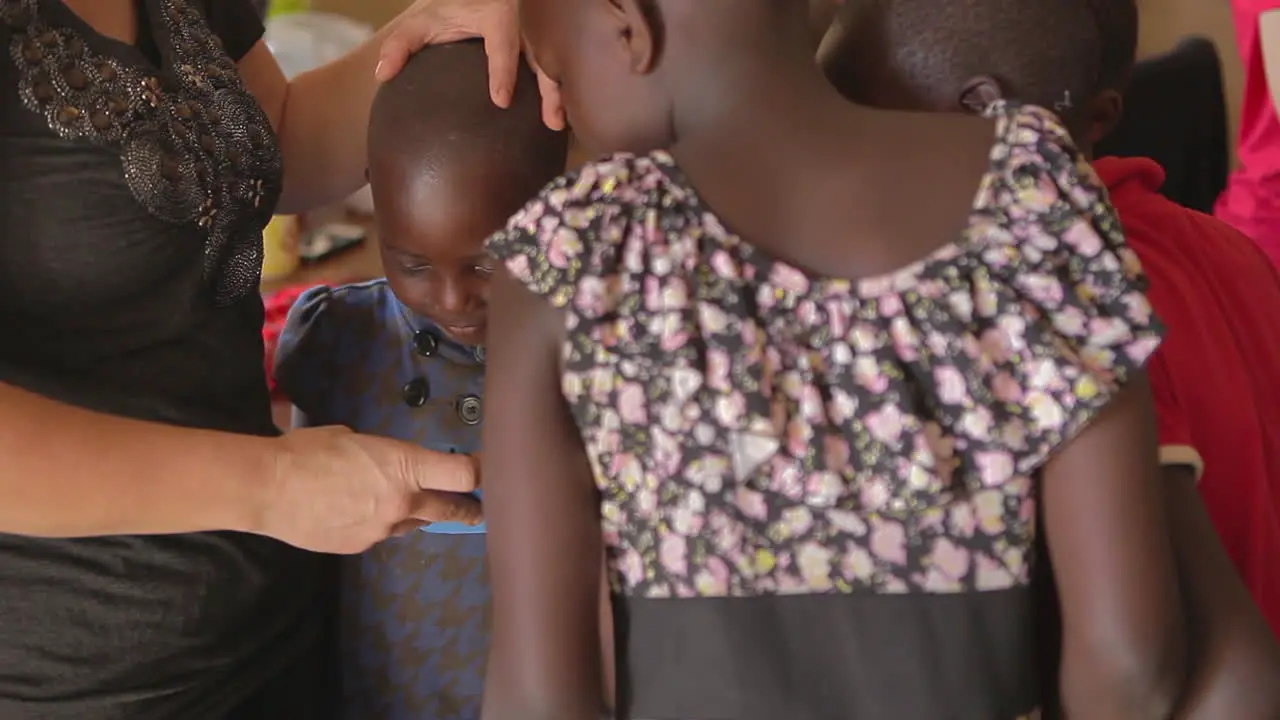 Africa children admire a cell phone