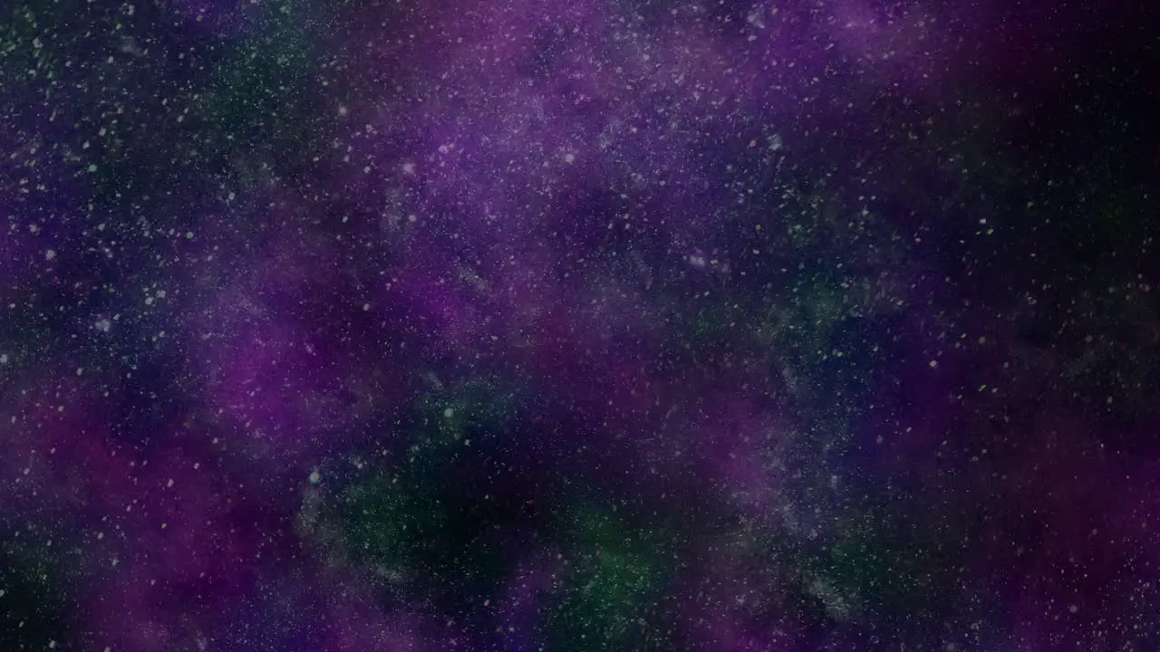 Universe with fly dust and purple clouds