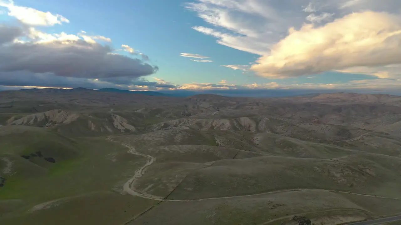 4K UHD Aerial drone view beautiful sky before sunset over mountains