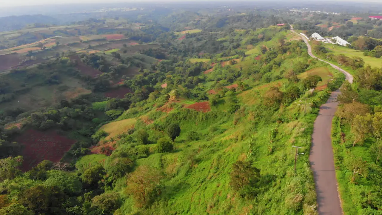 Aerial view of stunning mountainous scenery in Nasugbu Batangas forward movement